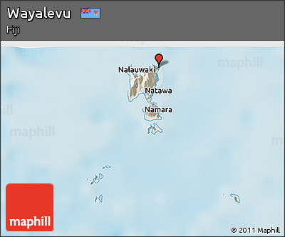 Shaded Relief 3D Map of Wayalevu