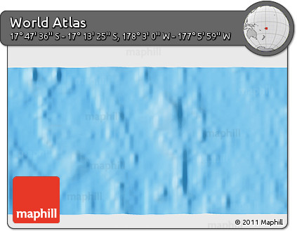 Physical 3D Map of the Area around 17° 30' 31" S, 177° 34' 29" W