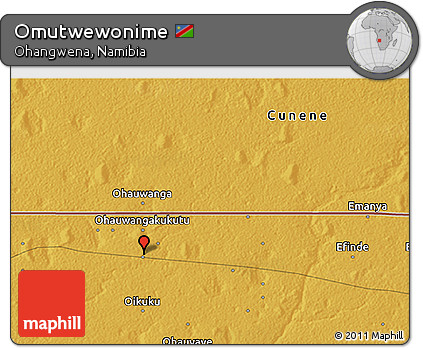 Physical 3D Map of Omutwewonime