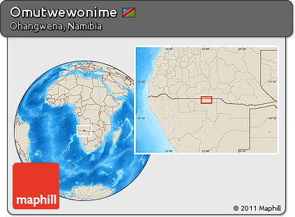 Shaded Relief Location Map of Omutwewonime
