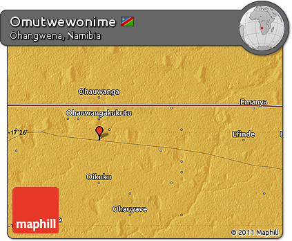 Physical Map of Omutwewonime