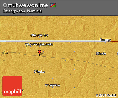 Physical Map of Omutwewonime