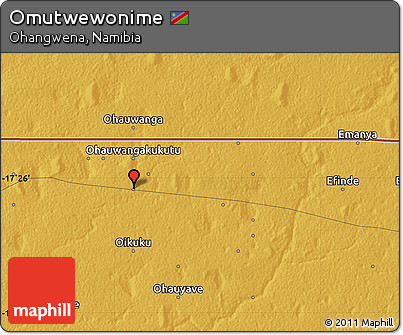 Physical Map of Omutwewonime