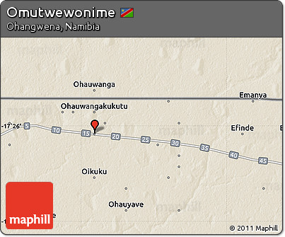 Shaded Relief Map of Omutwewonime