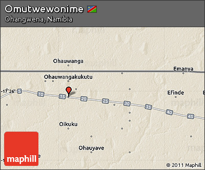 Shaded Relief Map of Omutwewonime