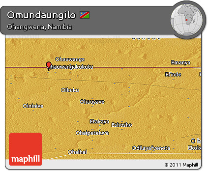 Physical Panoramic Map of Omundaungilo