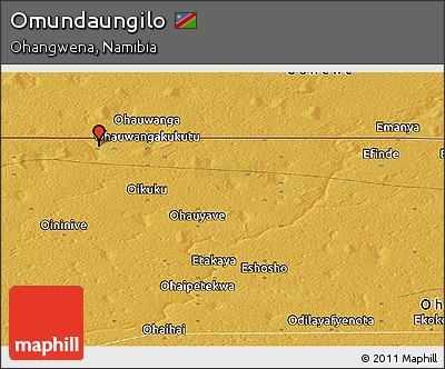 Physical Panoramic Map of Omundaungilo