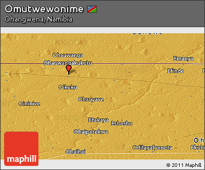 Physical Panoramic Map of Omutwewonime