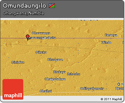 Physical Panoramic Map of Omundaungilo