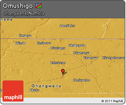 Physical Panoramic Map of Omushigo