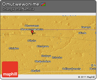 Physical Panoramic Map of Omutwewonime
