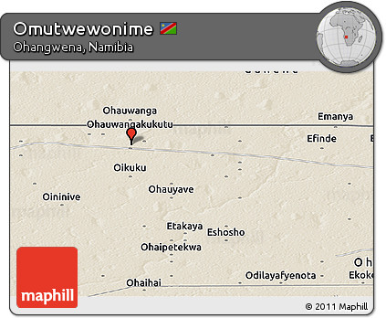 Shaded Relief Panoramic Map of Omutwewonime