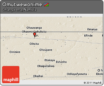 Shaded Relief Panoramic Map of Omutwewonime
