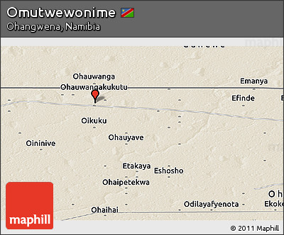 Shaded Relief Panoramic Map of Omutwewonime