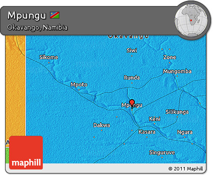Political 3D Map of Mpungu