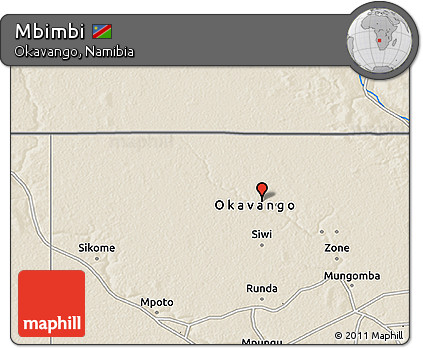 Shaded Relief 3D Map of Mbimbi