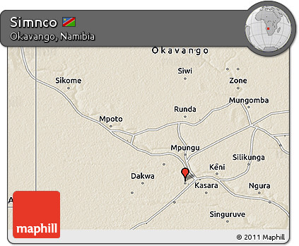 Shaded Relief 3D Map of Simnco
