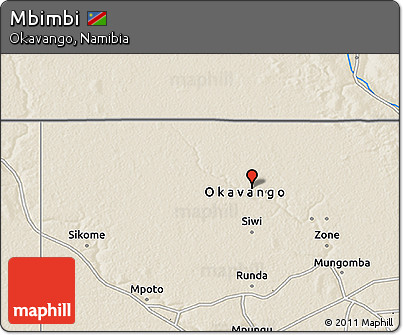 Shaded Relief 3D Map of Mbimbi
