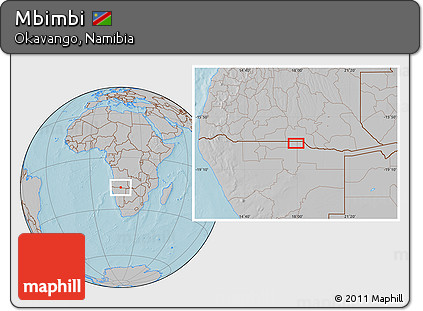 Gray Location Map of Mbimbi, hill shading