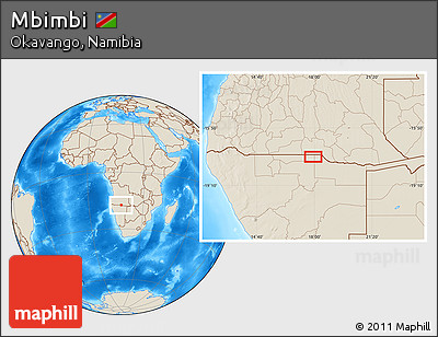 Shaded Relief Location Map of Mbimbi