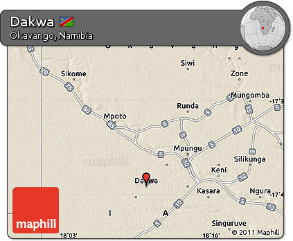 Shaded Relief Map of Dakwa