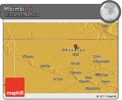 Physical Panoramic Map of Mbimbi