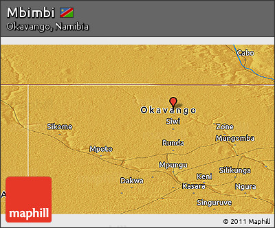 Physical Panoramic Map of Mbimbi