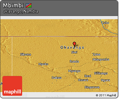 Physical Panoramic Map of Mbimbi