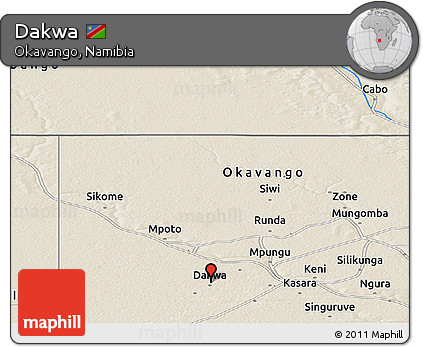 Shaded Relief Panoramic Map of Dakwa