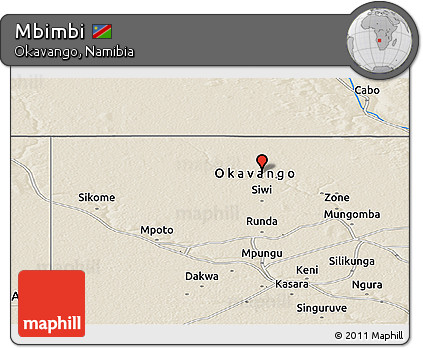 Shaded Relief Panoramic Map of Mbimbi