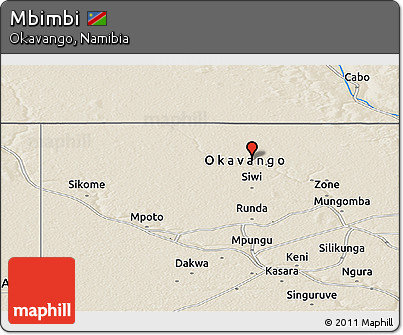 Shaded Relief Panoramic Map of Mbimbi