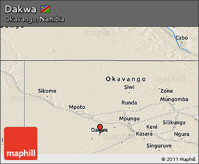 Shaded Relief Panoramic Map of Dakwa