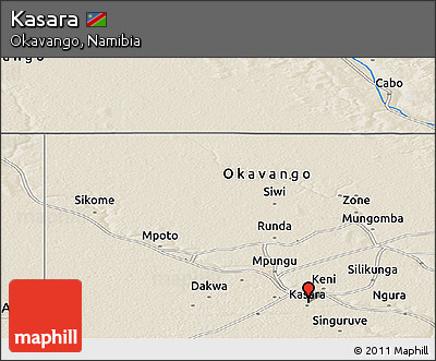 Shaded Relief Panoramic Map of Kasara