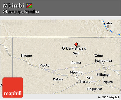 Shaded Relief Panoramic Map of Mbimbi