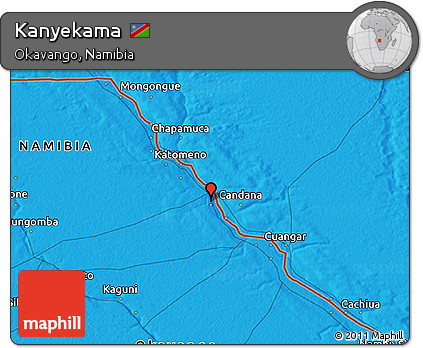 Political 3D Map of Kanyekama
