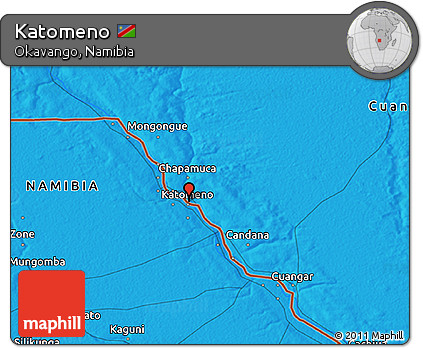 Political 3D Map of Katomeno