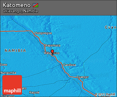 Political 3D Map of Katomeno