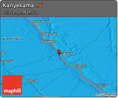 Political 3D Map of Kanyekama