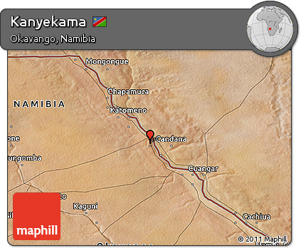 Satellite 3D Map of Kanyekama