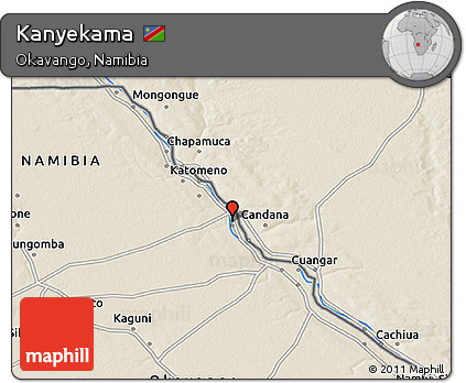 Shaded Relief 3D Map of Kanyekama
