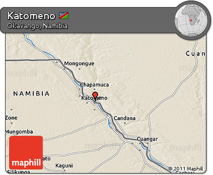 Shaded Relief 3D Map of Katomeno