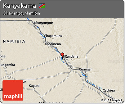 Shaded Relief 3D Map of Kanyekama