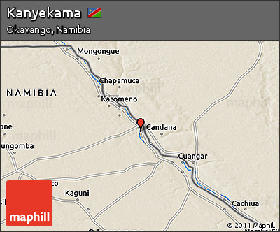 Shaded Relief 3D Map of Kanyekama