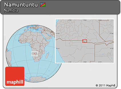 Gray Location Map of Namuntuntu