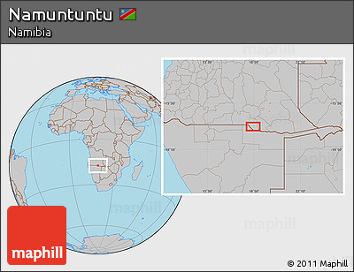 Gray Location Map of Namuntuntu