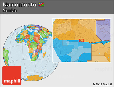Political Location Map of Namuntuntu