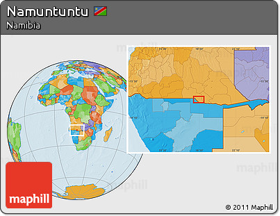 Political Location Map of Namuntuntu