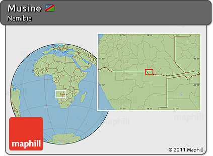 Savanna Style Location Map of Musine