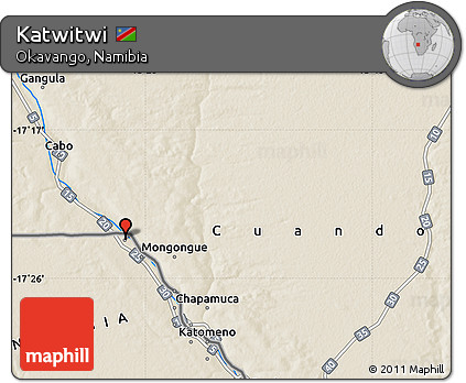 Shaded Relief Map of Katwitwi