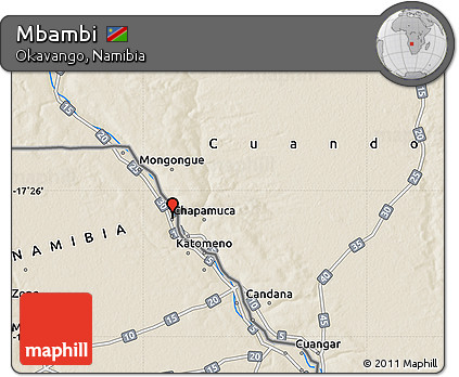 Shaded Relief Map of Mbambi